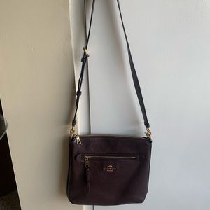 Coach F34823. May Crossbody. Oxblood with gold hardware.